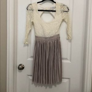 Petite Lace pleated Dress